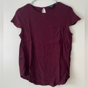Forever 21 Deep Burgundy Short Sleeve Top - size L